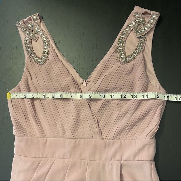 TFNC London Pink Blush Embellished Shoulder Detail Tulip Hem Midi Women’s Size S - Picture 8 of 10